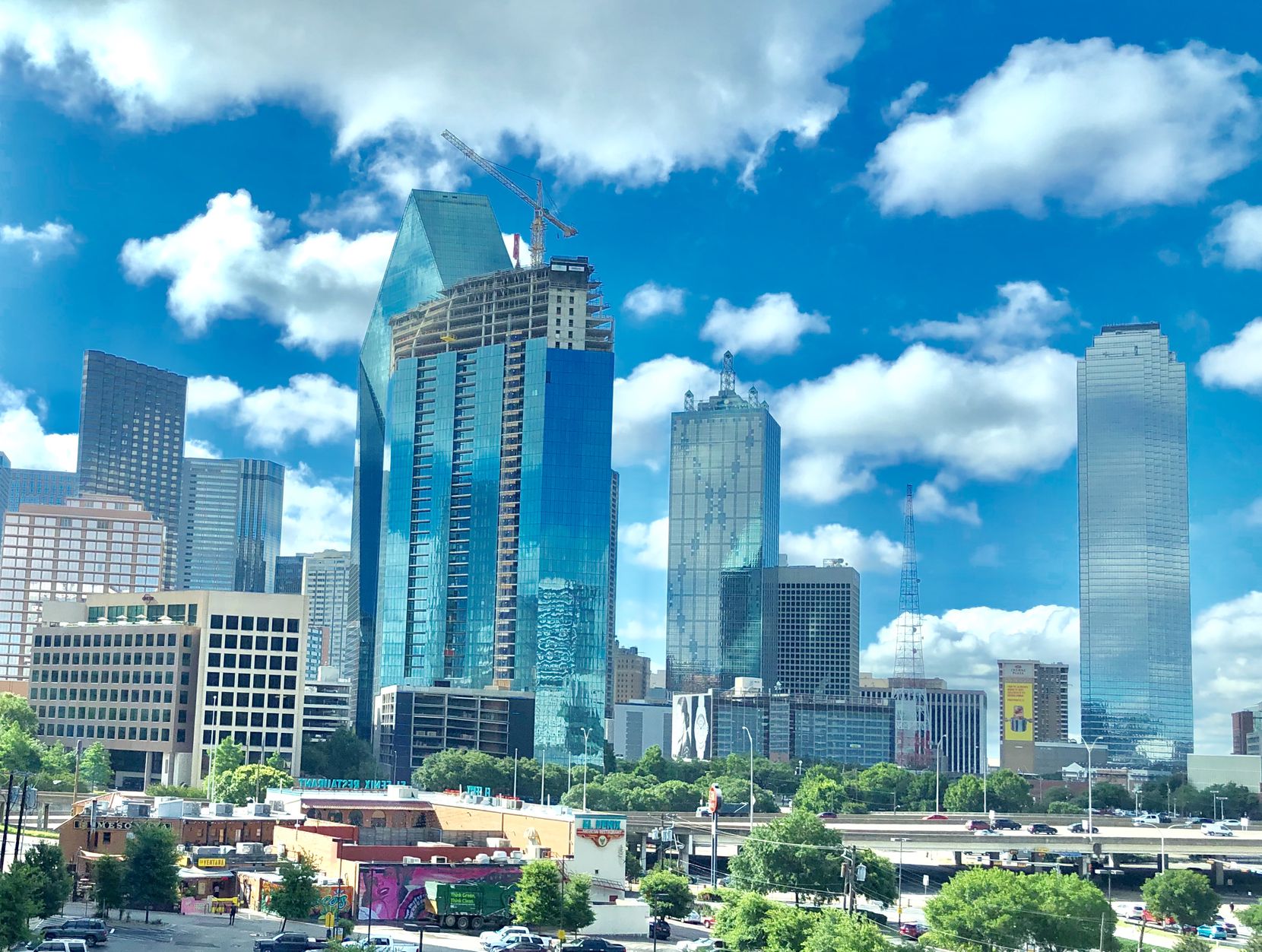 The 45-story Amli Fountain Place tower is under construction on the north side of downtown...