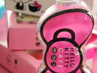 Fans can purchase water bottles at the Hello Kitty Cafe Truck at The Shops at Willow Bend in...