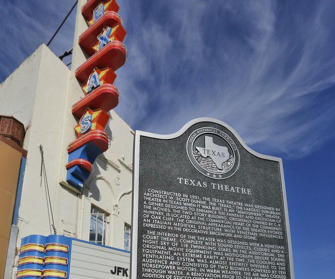 The Texas Theatre on Jefferson Blvd in Oak Cliff.