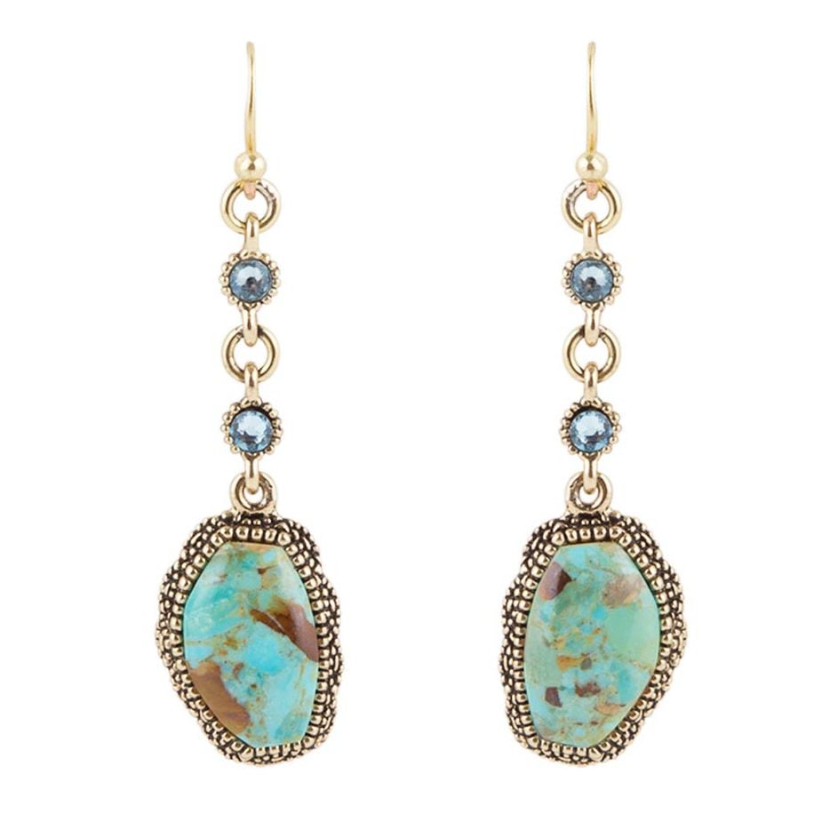 A pair of turquoise drop earrings from Barse and Co. remains unchanged this year at $58.