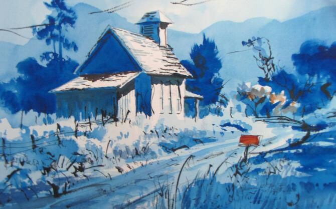 
Blue Etude (watercolor on paper)
