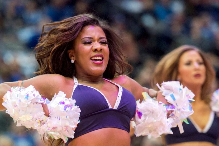 Dallas Mavericks Dancers perform during a game at American AIrlines Center.