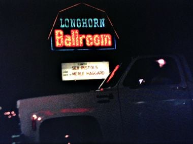 The marquee at the Longhorn Ballroom on Jan 10, 1978.