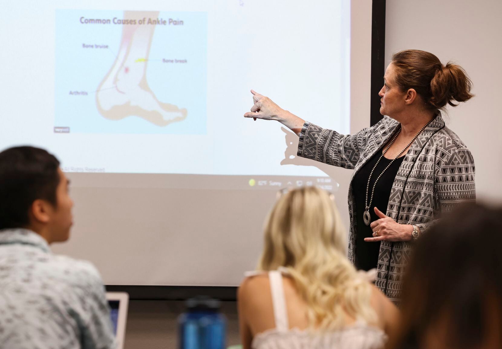 Paula Wyman, assistant professor of undergraduate nursing, teaches a class on Tuesday, June...