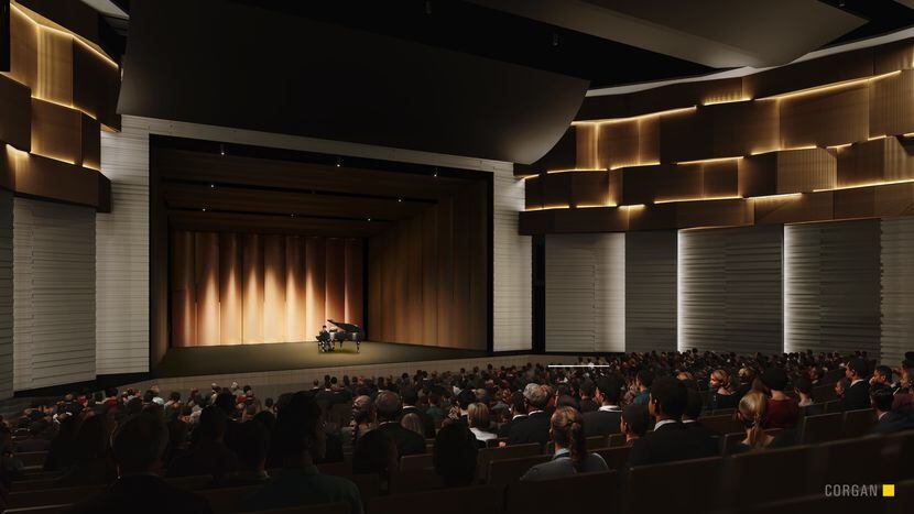 Rendering of the inside of Frisco ISD's new Visual and Performing Arts Center which will...