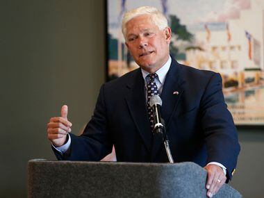 Rep. Pete Sessions speaks during a dedication ceremony at T. Boone Pickens Hospice and...