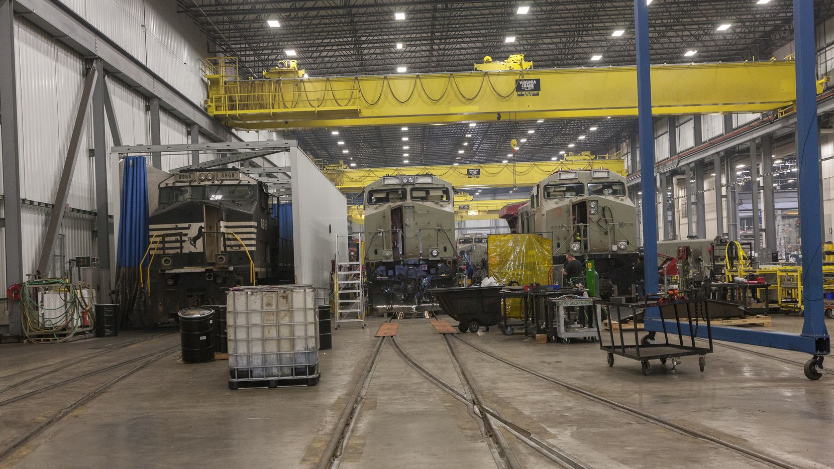 The view from inside Wabtec Corp.'s Fort Worth plant, where hundreds of Norfolk Southern's...
