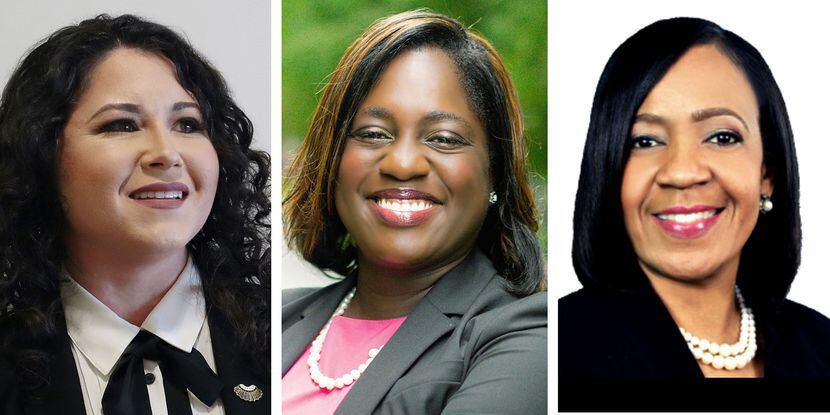 Dallas lawyers Elissa Wev (from left) and Monique Bracey Huff ran against County Criminal...