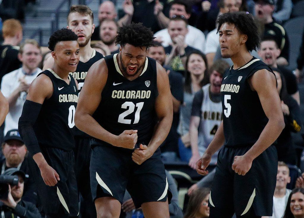 Colorado's Evan Battey (21) celebrates after scoring against Oregon State during the second...