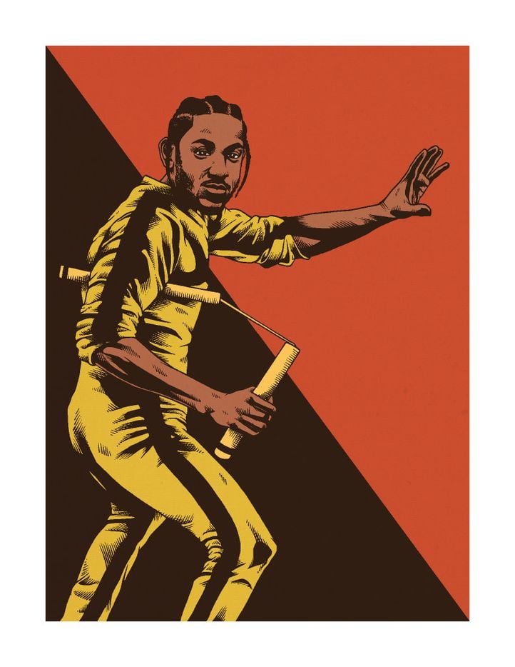 Kendrick Lamar's latest album, DAMN., inspired Torres to draw the rapper with a pair of...