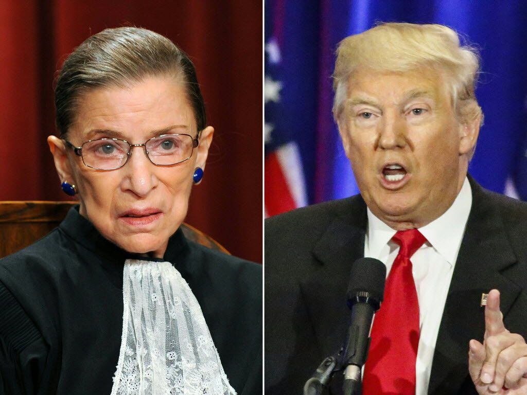  Supreme Court Justice Ruth Bader Ginsburg (L)  sharply criticized Republican presidential...