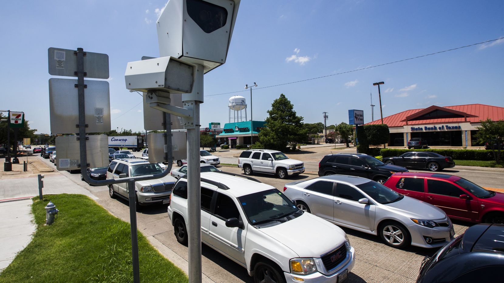 A red light camera is posted on Wednesday, July 6, 2016 at the intersection of Belt Line...