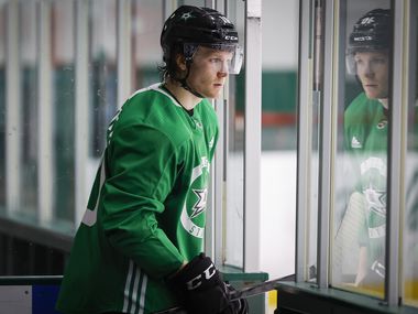Dallas Stars center Ty Dellandrea  takes the ice during a training camp practice at the Comerica Center on Wednesday, Jan. 6, 2021, in Frisco.