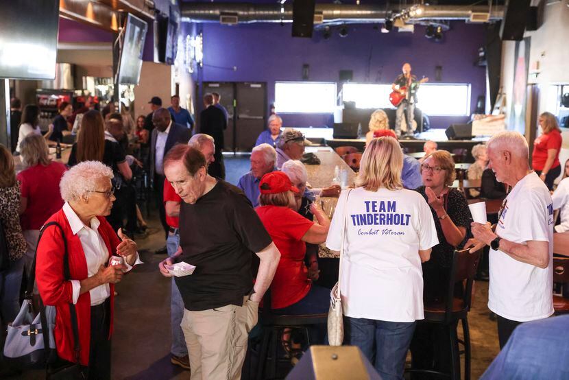 Inside at Maverick’s Bar and Grill, Wednesday, Oct. 12, 2022 in Arlington. Republican Tim...