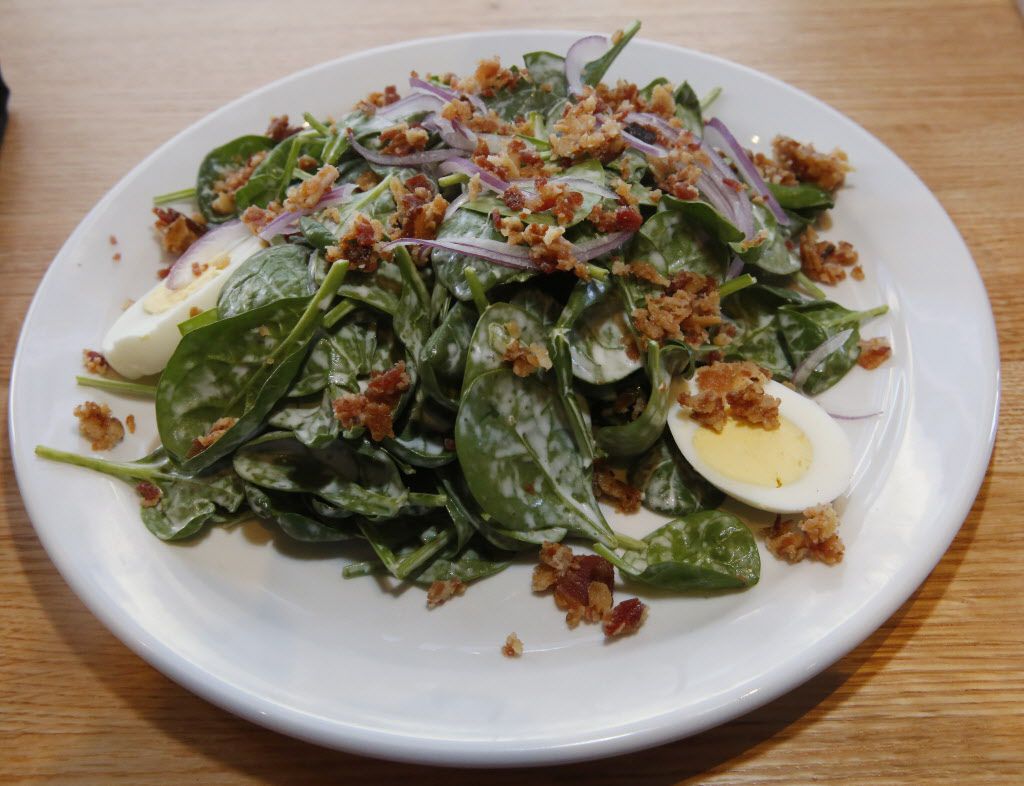 Spinach and Bacon salad photographed Monday December 14, 2015, from the lunch menu of the...