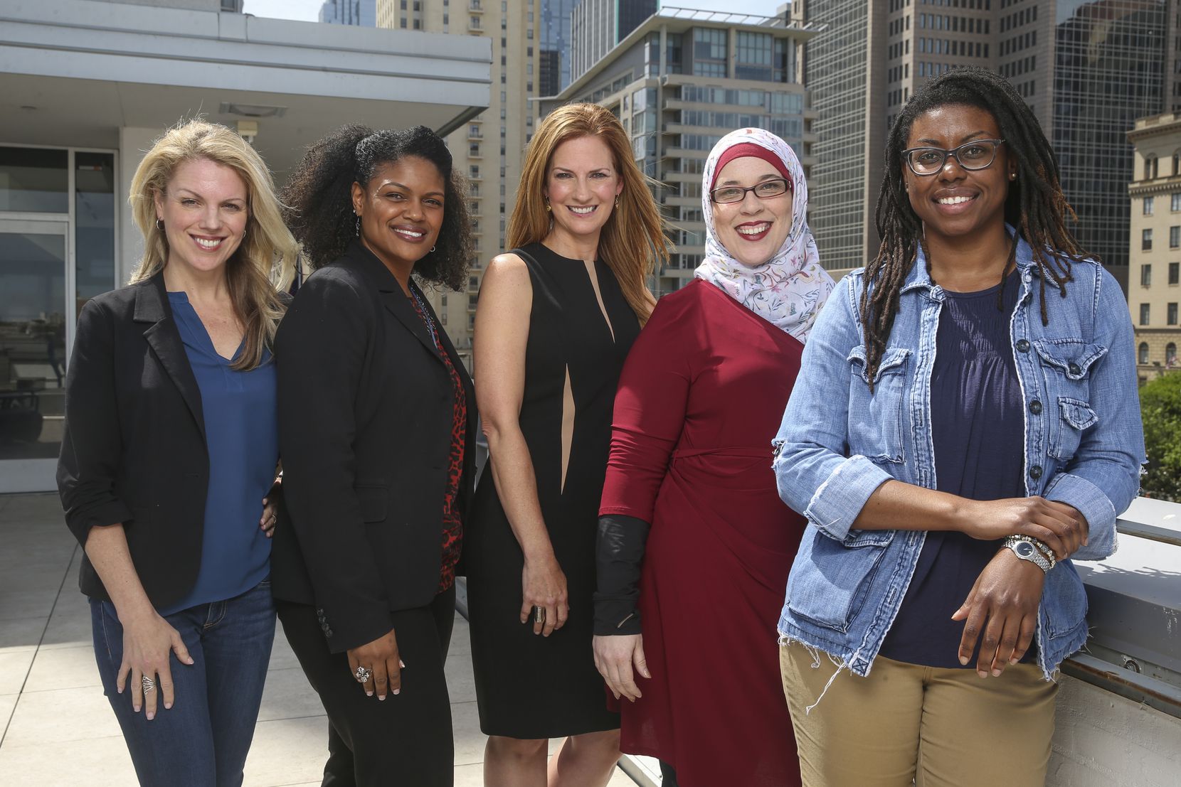 From left: Anna Clark, Yulise Waters, Michelle Kinder, Alia Salem and Joli Robinson are the...