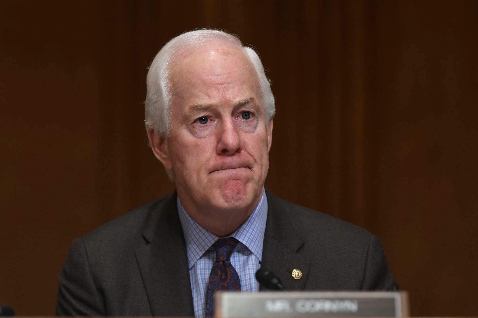 Sen. John Cornyn, R-Texas, listens to testimony from pharmacy benefit managers during a Senate Finance Committee hearing on Capitol Hill in Washington, Tuesday, April 9, 2019, exploring the high cost of prescription drugs. 