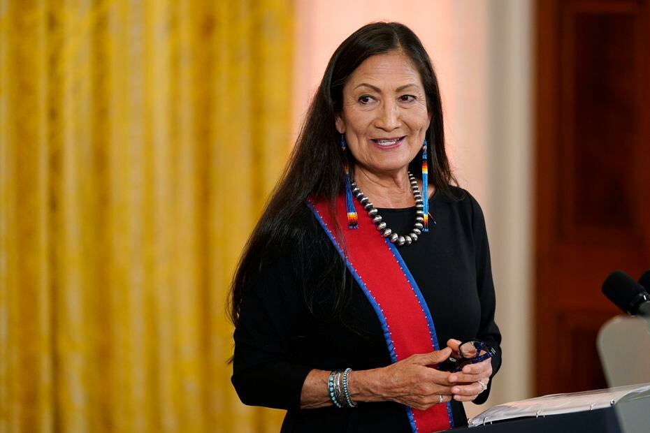 Interior Secretary Deb Haaland, the first American Indian to hold that post, in 2021...