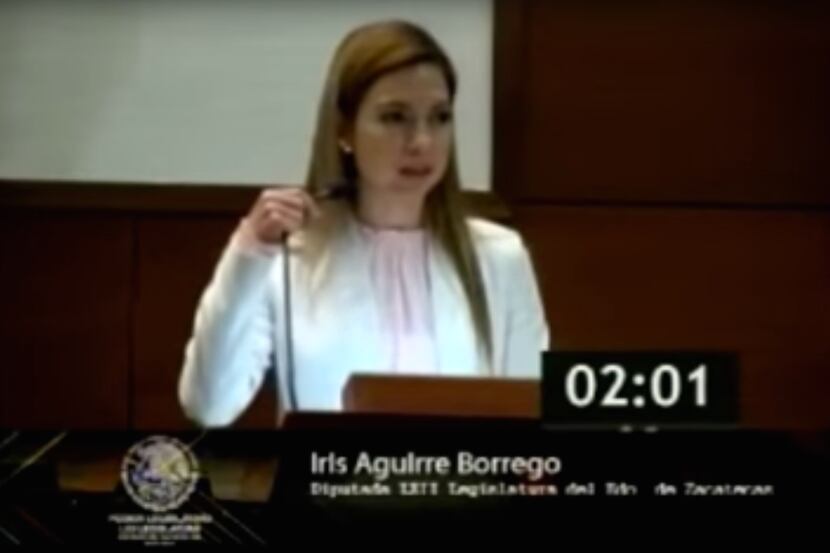 Iris Aguirre Borrego, diputada de Zacatecas. (IMAGEN TOMADA DE YOUTUBE)
