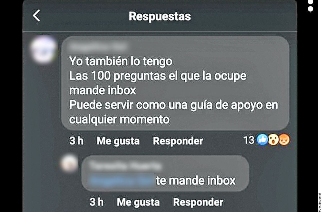 Por redes sociales, maestros de Nuevo León, México, intercambiaron un día antes respuestas...