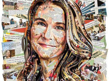 Portrait Illustration of Melinda Gates.  Michael Houge/The Dallas Morning News