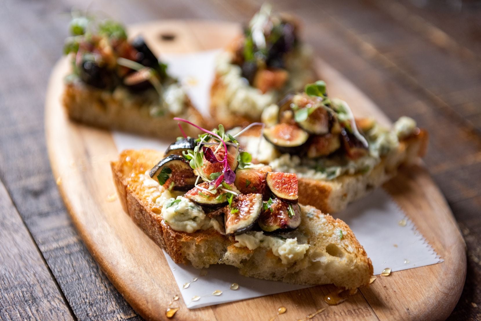 Cru Food and Wine Bar offers fresh fig and gorgonzola bruschetta as part of its Father's Day brunch.
