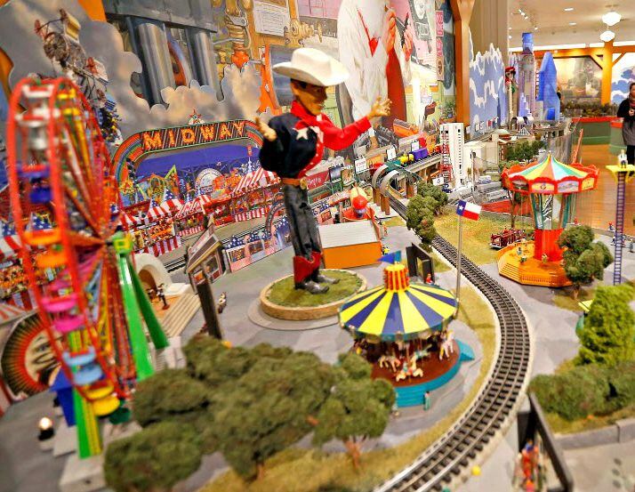 The Trains at NorthPark Center is an elaborate miniature toy train exhibit.