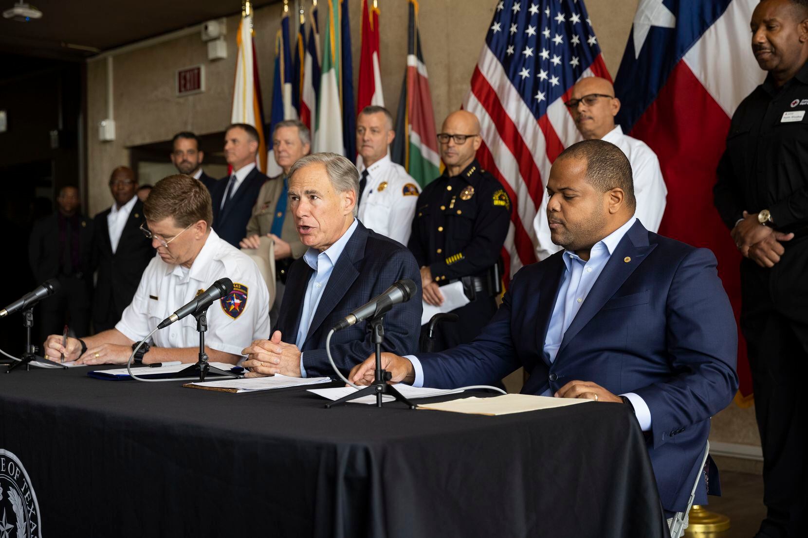 Gov. Greg Abbott spoke at a press conference where he signed a disaster declaration for 23...