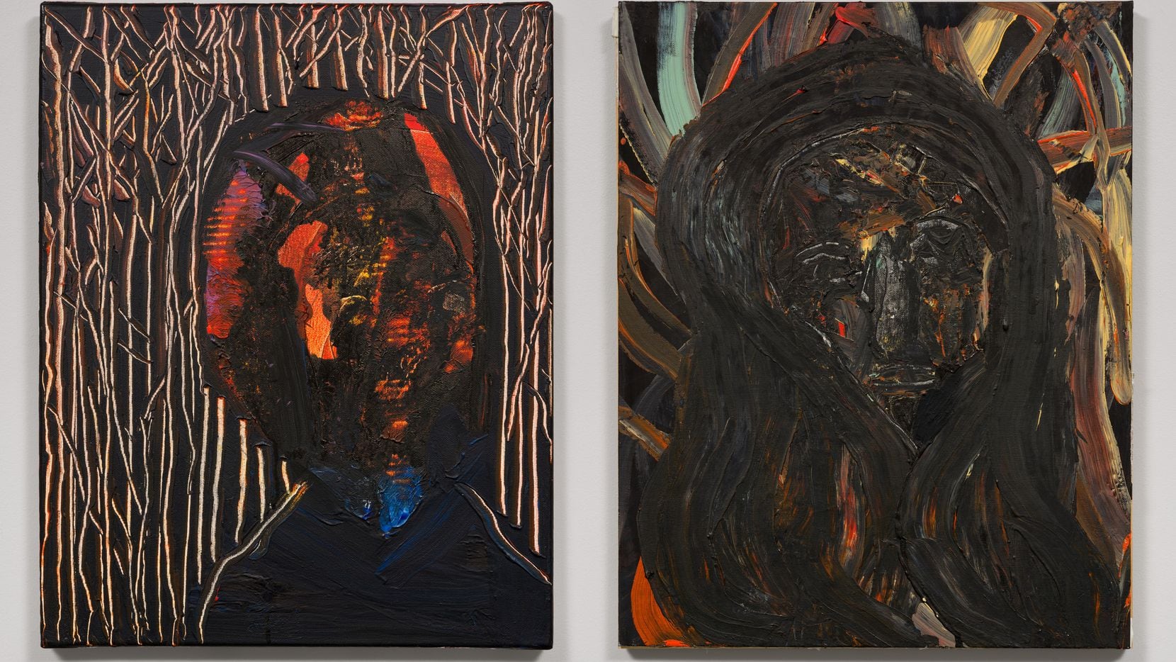 Matthew Wong, 'Banishment from the Garden,' 2015. Oil on canvas (left panel), oil on panel...