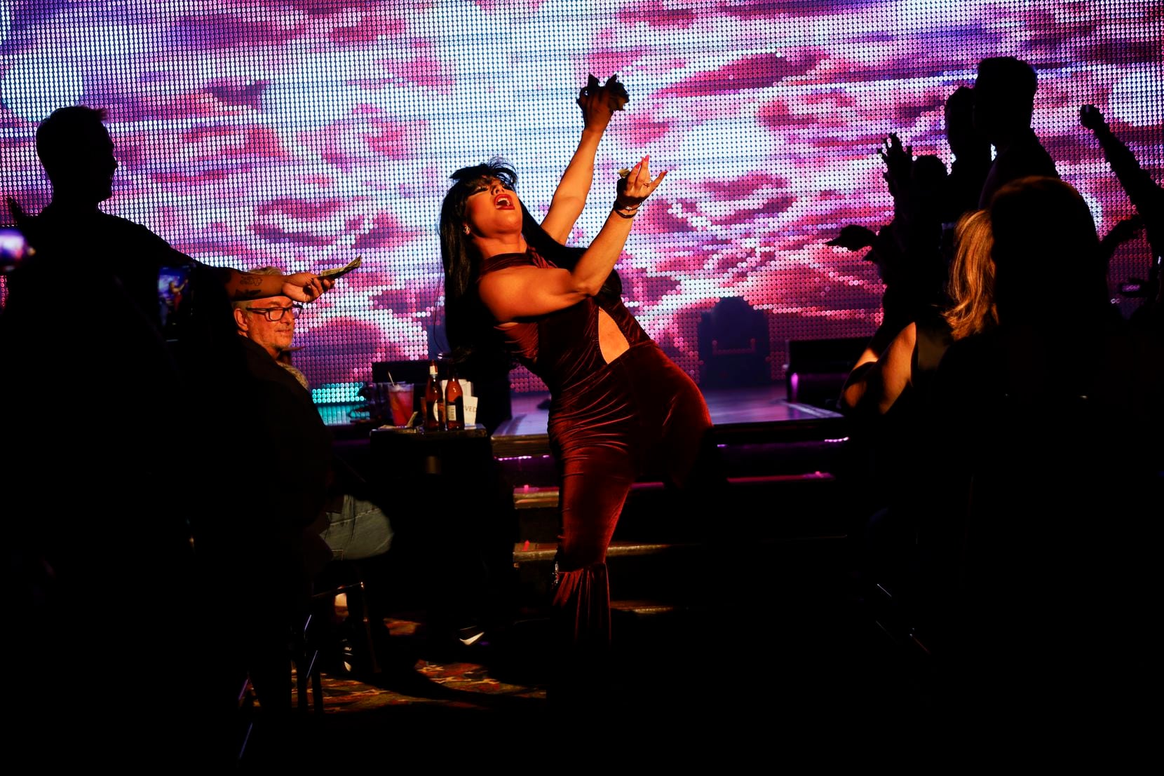 Sasha Andrews performs as Selena during the Legendary Rose Room Drag Show on Saturday, Oct....