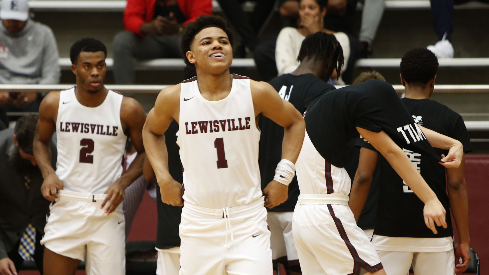 Keyonte George (1) averaged 23.9 points for Lewisville as a sophomore. (Steve Hamm/Special...