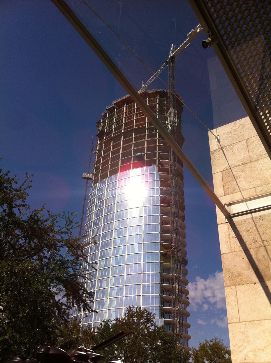 The Glare appeared even before construction on Museum Tower was finished. This photograph was taken on Sept. 26, 2011.  