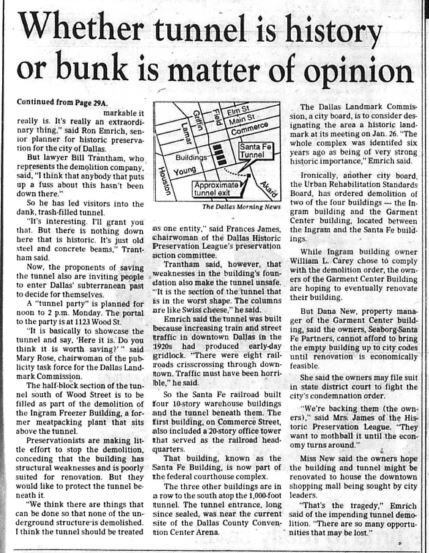 Snip from Steve Blow article published on Jan. 14, 1988.