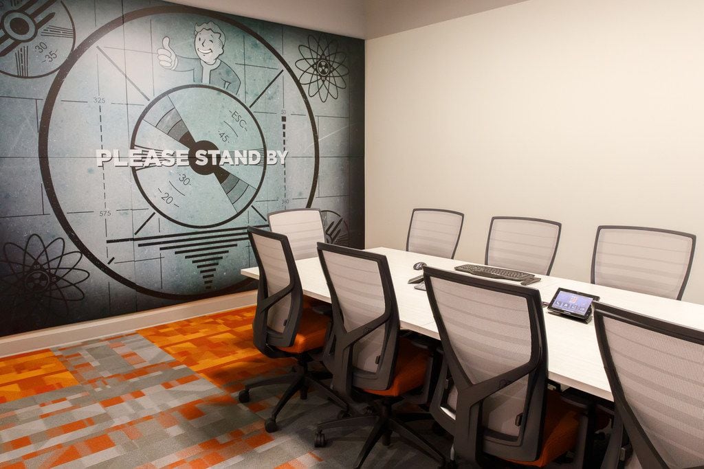 A conference room in Bethesda Game Studios' Dallas office (formerly Escalation Studios).