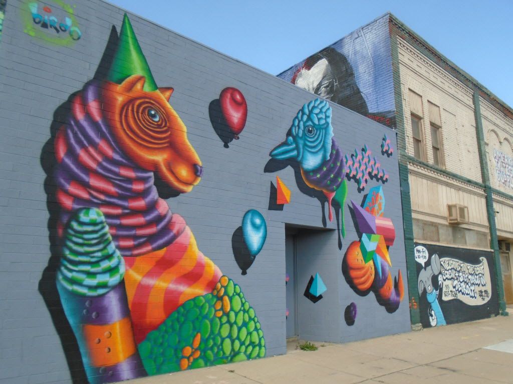 The new Grand River Creative Corridor displays an outdoor parade of eye-popping murals. 