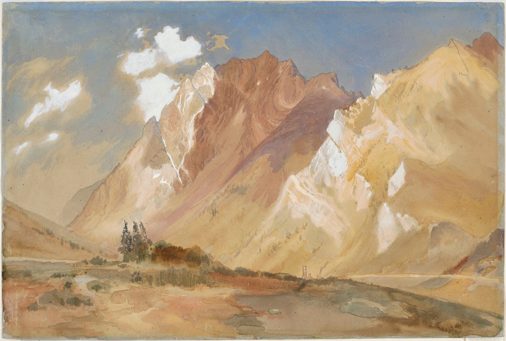 Thomas Moran’s watercolor "Mount Superior, as viewed from Alta, Little Cottonwood Canyon,...