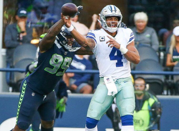 Dak Prescott y los Dallas Cowboys cayeron 24-13 ante los Seattle Seahawks el domingo. Foto DMN
