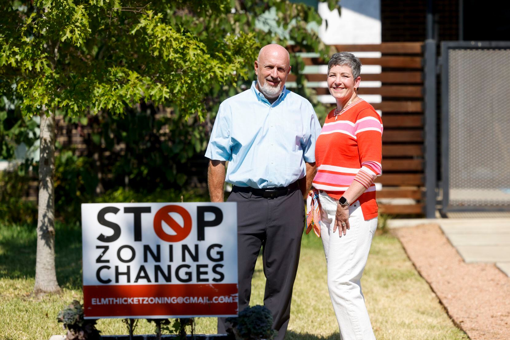 Elm Thicket-Northpark residents Doug and Jennifer Brower, who oppose the proposed zoning...
