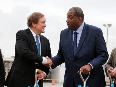 J. Bruce Bugg Jr., Texas transportation commission chairman, and State Sen. Royce West,...