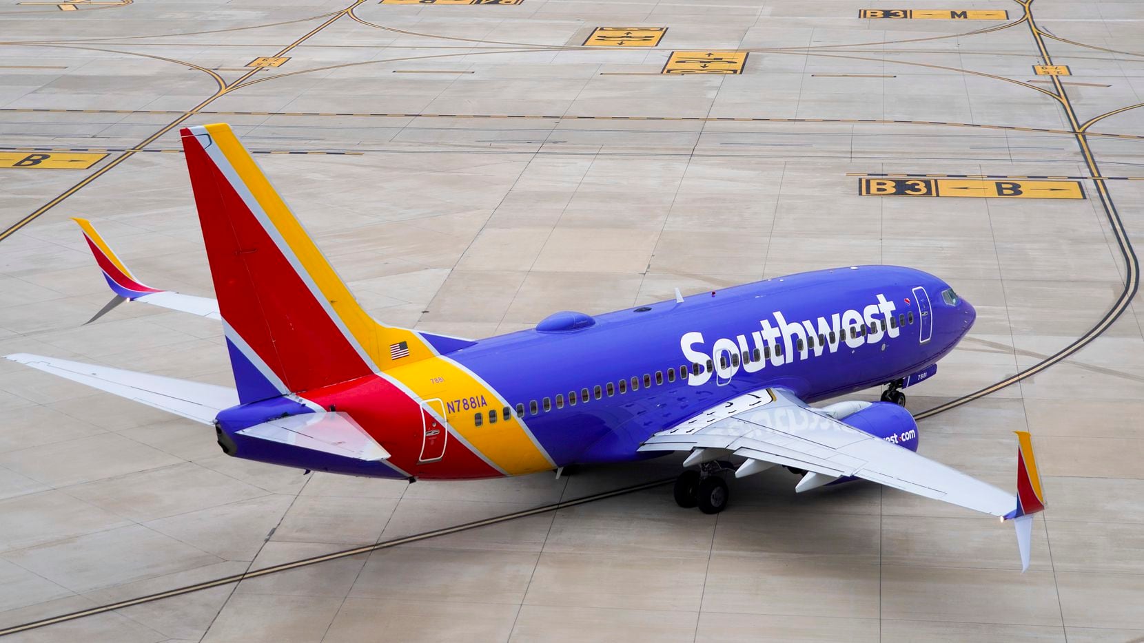 A Southwest Airlines flight taxis to the runway at Dallas Love Field on Thursday, Jan. 7,...
