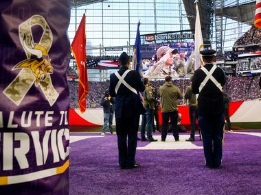 The NFL honored our military members with the Salute to Service during pregame ceremonies at...