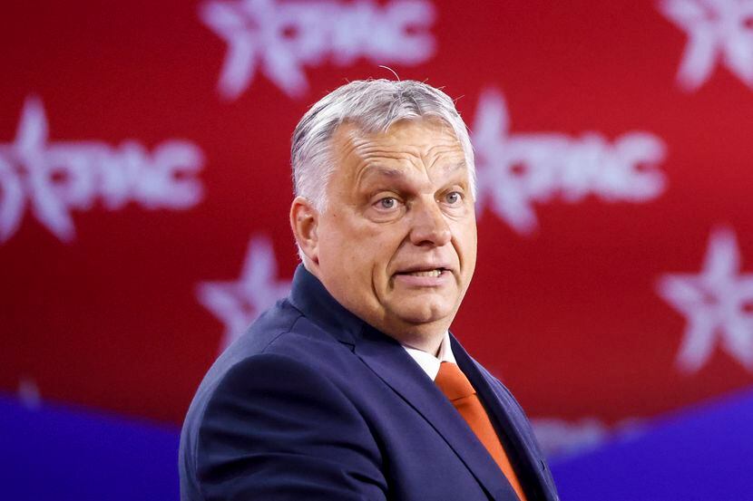 Hungary Prime Minister Viktor Orban speaks during the day one of the Conservative Political...