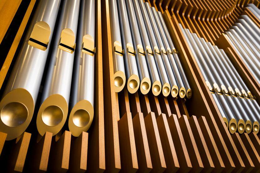 Pipes on the new organ at St. Monica Catholic Church in Dallas. 