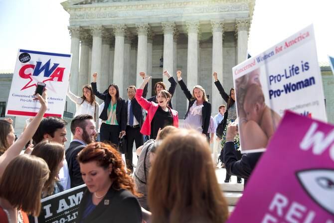 
Hobby Lobby’s legal team and its supporters cheered after the Supreme Court ruled the...