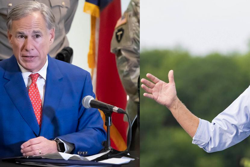 A composite of Republican incumbent Gov. Greg Abbott, left, and Democratic Party challenger...