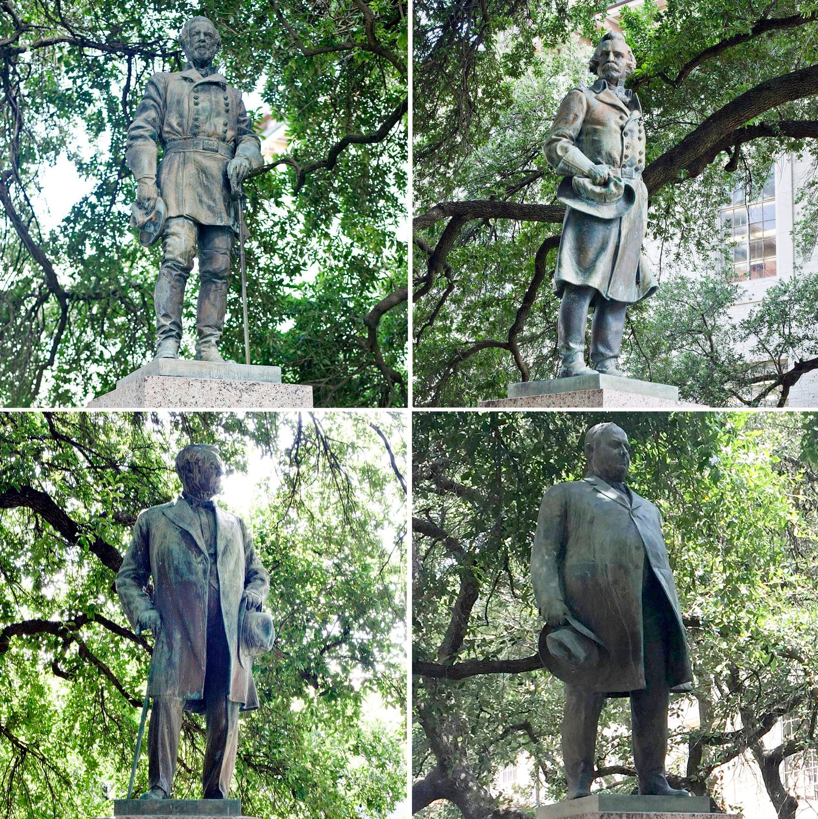 The four statues removed from the University of Texas at Austin's South Mall were (clockwise...