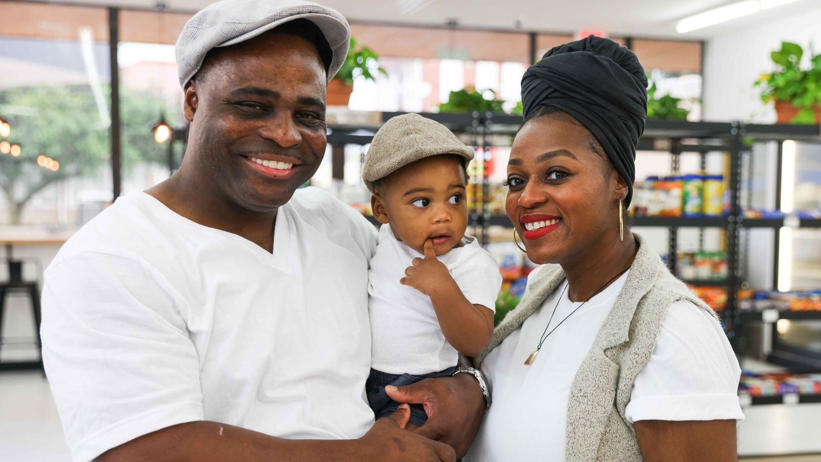 Sweet Grass Market in Old East Dallas is owned by husband-wife team Eugene and LaToyah Vessel, pictured here with their son, Eugene. It's a family-run business, literally: So far, all of the staff members are immediate family.