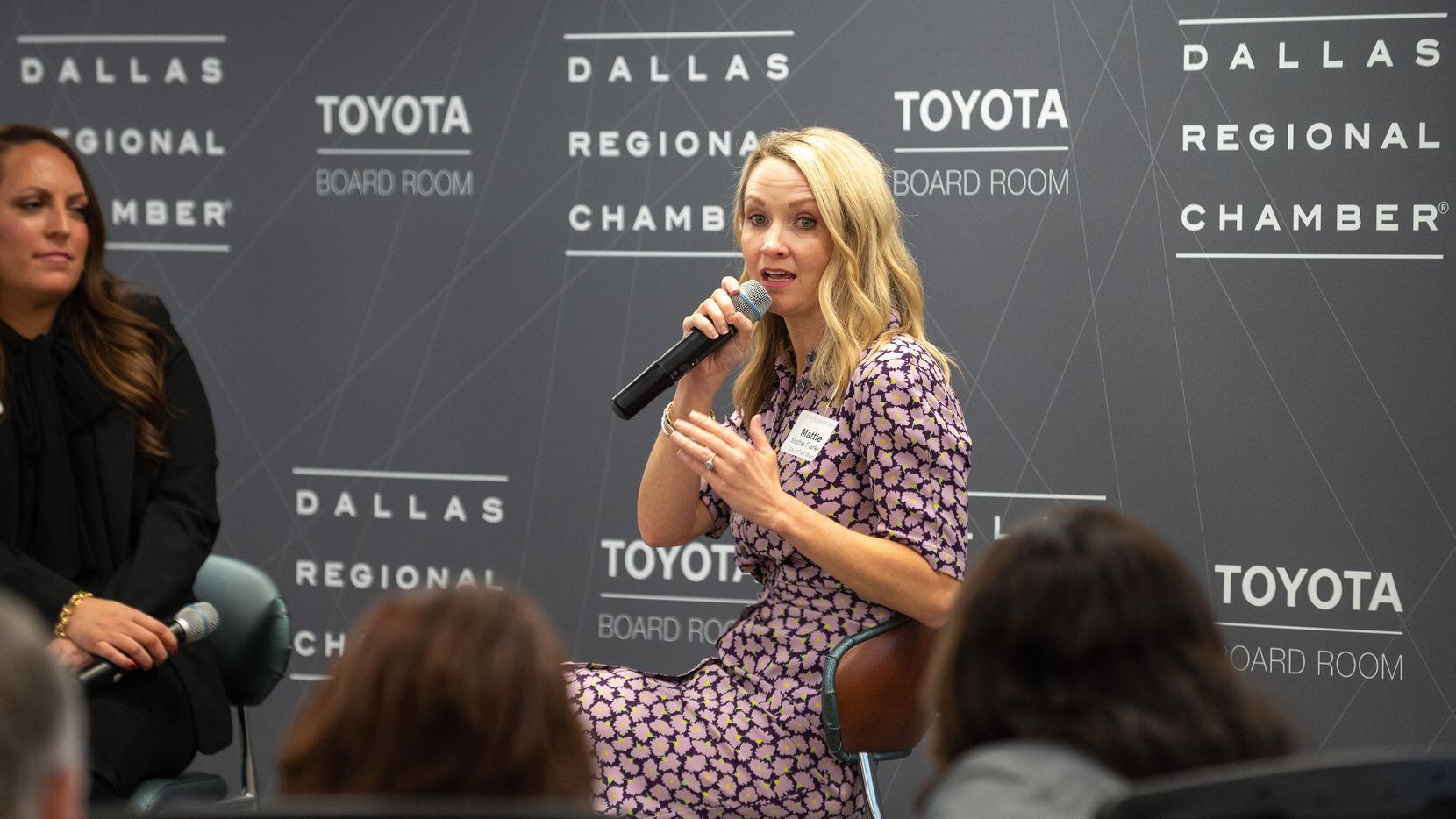 Fort Worth Mayor Mattie Parker speaks about the importance of child care during the Dallas...