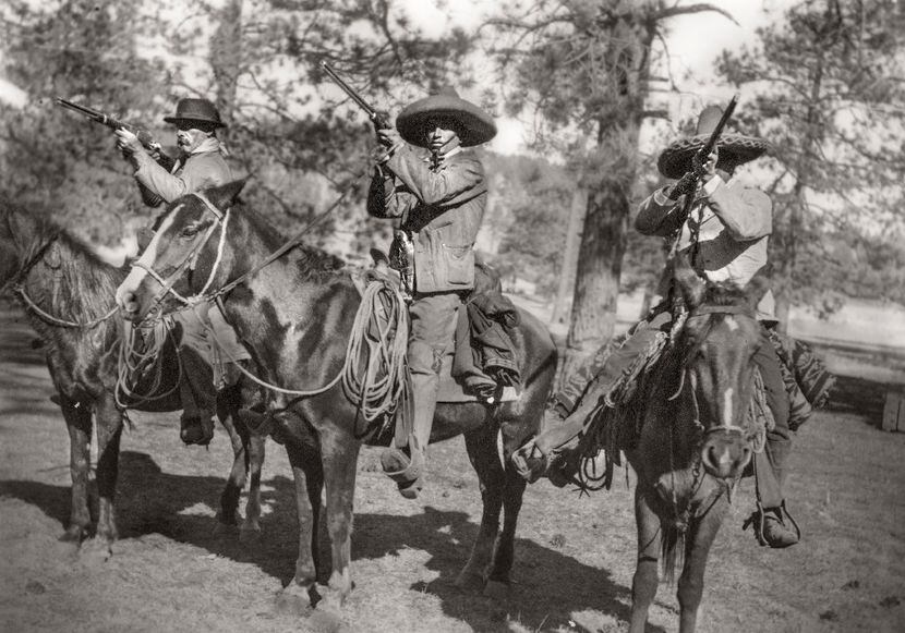 A photograph by Byrd II of Pancho Villa's Villastas Bandits photographed south of El Paso in...