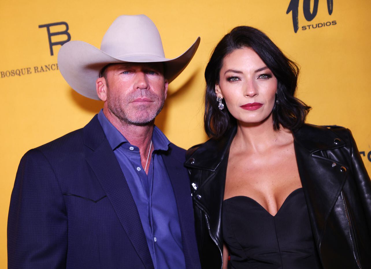 Taylor Sheridan and Nicole Sheridan attend the premiere for Paramount Network's...
